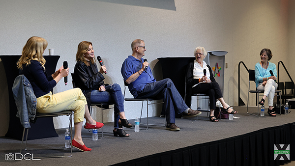 Moderator Fiona Cox, Actors Melinda McGraw, Pat Skipper, Rebecca Toolan and Sheila Larken at Phile Fest